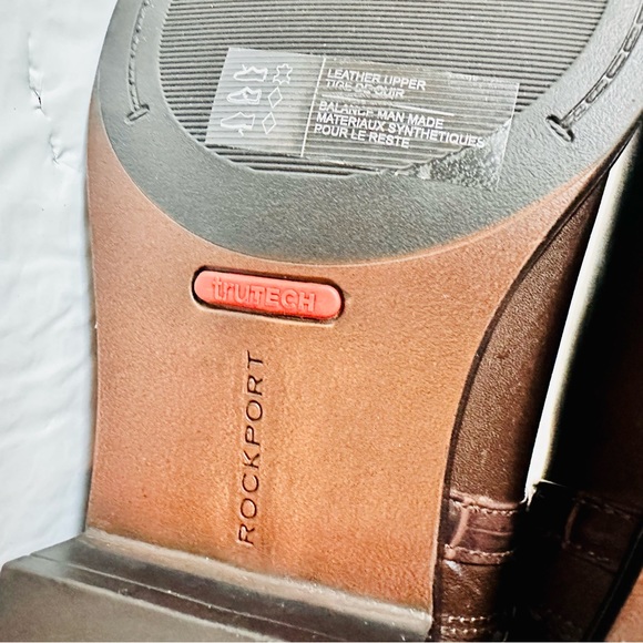 Rockport Larkyn Chelsea Booties Brown Leather Waterproof Size 8.5M TruTech - Picture 10 of 13